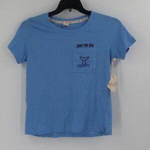 Recycle Threads "Save the Sea" Whale Tail T-Shirt Small NWT